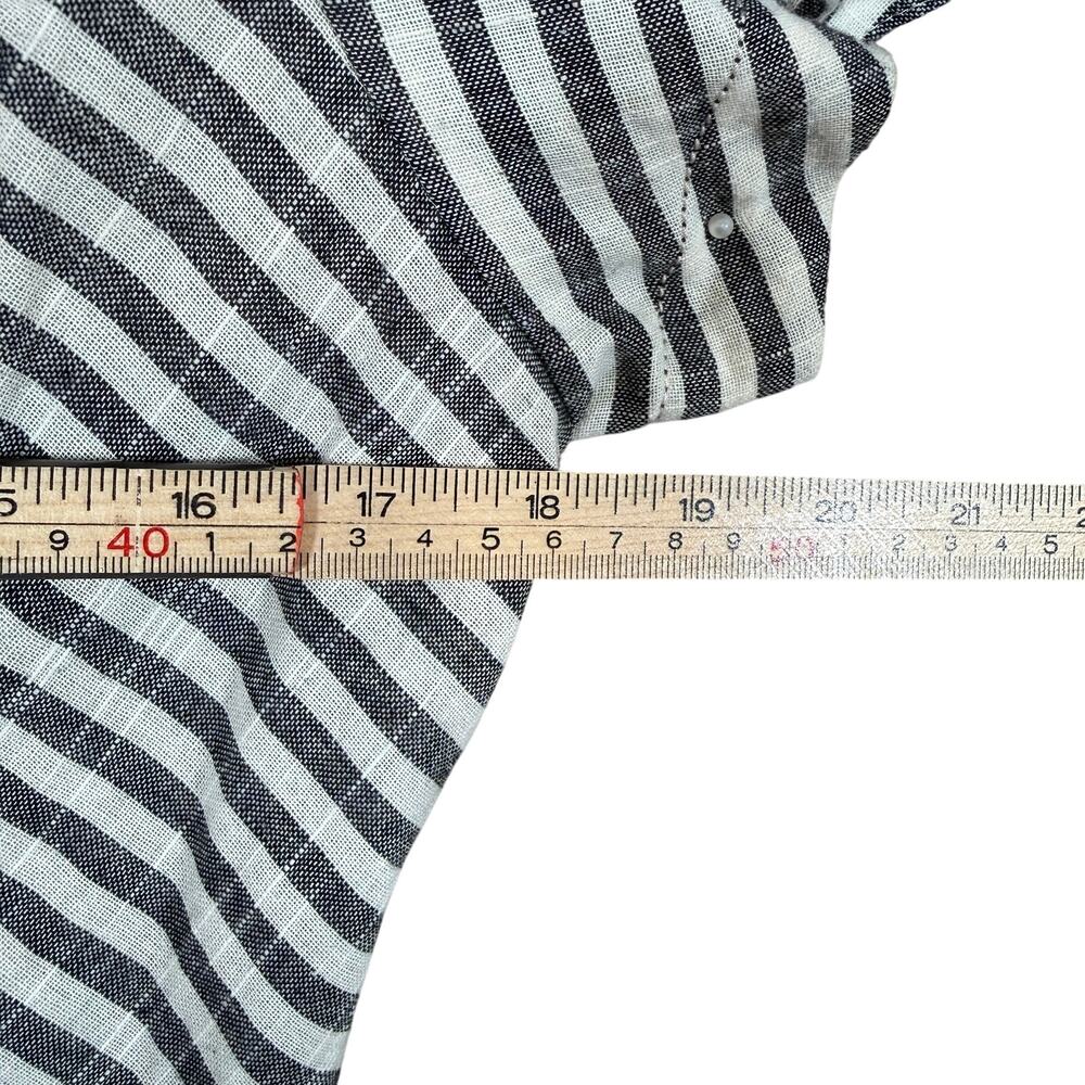Max Studio Black White Stripe Cotton Maxi Dress Size 8 Button Front - Picture 7 of 10
